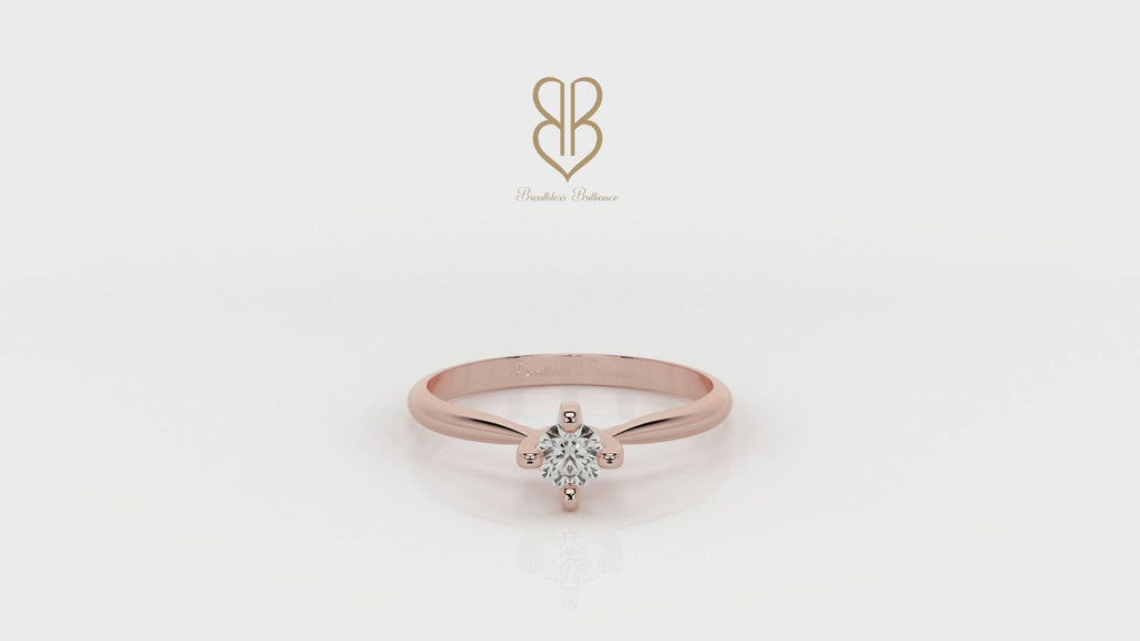 Solitaire Diamond Ring in 14K Rose Gold