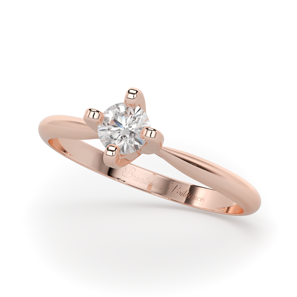 Solitaire Diamond Ring in 14K Rose Gold