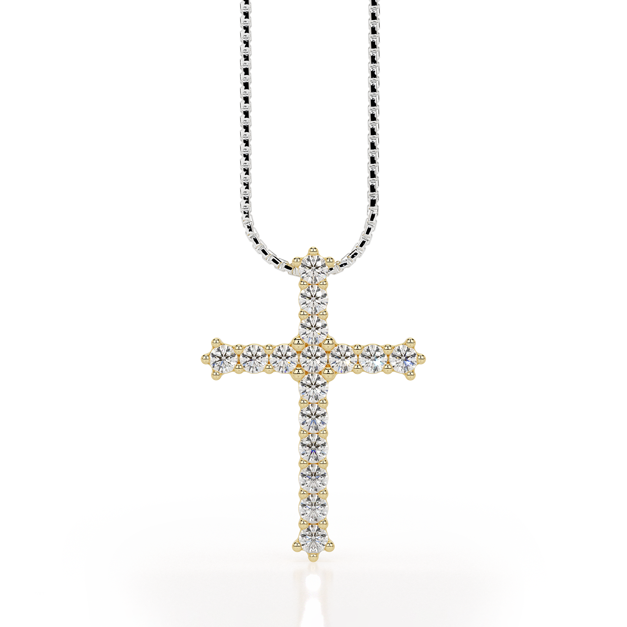 1/2 cttw AGS Certified Diamond Cross Pendant in 10K Yellow Gold